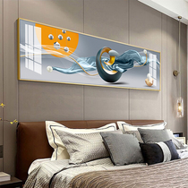 Modern minimalist bedroom bedside decoration painting light extravagant abstract single horizontal version mural Living room sofa Background wall hanging painting