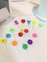 Korean in - taste coloured little flowers birthday cake candle party decoration parts