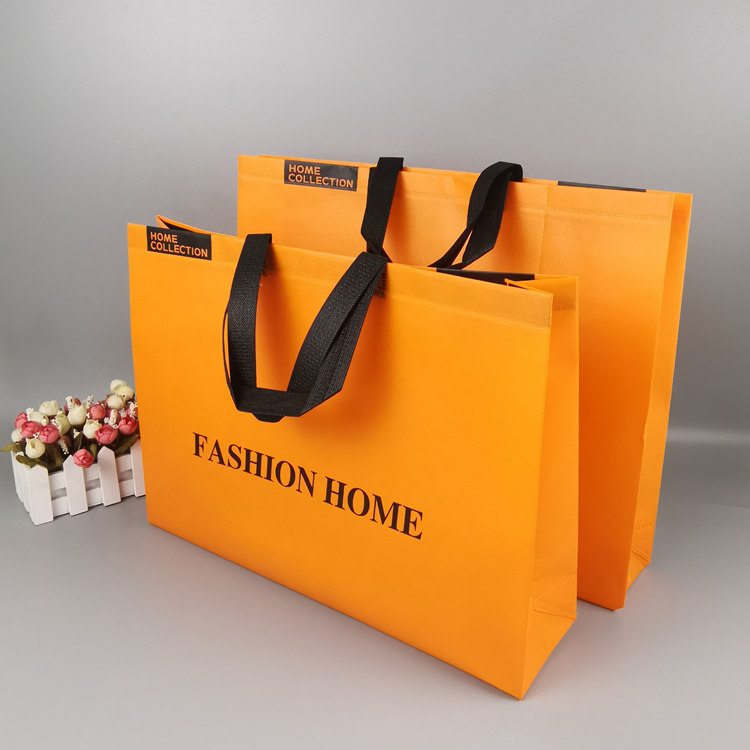 高档服装店手提袋无纺布环保袋衣服袋子大号黑色购物袋印logo