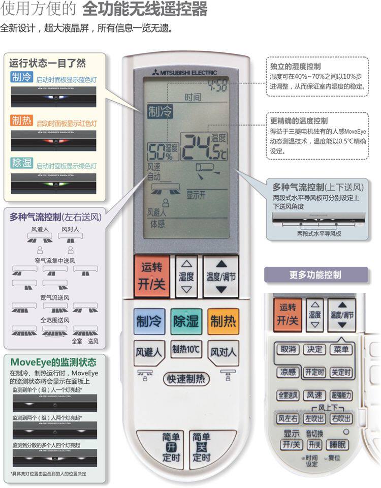 mitsubishi/三菱 kfr-36gw/bpp三菱电机空调msz-zhj12va1.5匹变频