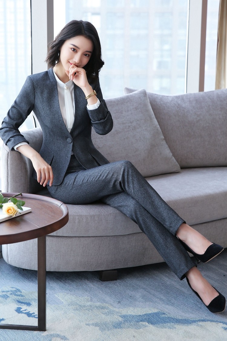 长袖ol职业女裙套裤装正装女士工作服气质白领职业套装商务工装05