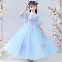 Girl dress Summer Super fairy princess dress Hanfu children Summer Girl costume foreign style antique childrens dress