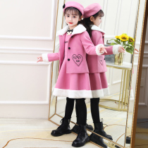 New Year girl dress childrens autumn and winter skirt little girl thickened woolen princess dress New year winter dress