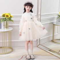 2021 girls dress autumn dress children sweater autumn winter skirt little girl princess dress puffy gauze autumn