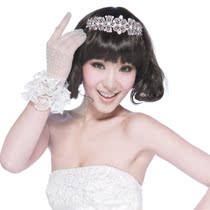 New Korean Wedding Bride wedding dress evening short red gloves lace bride short gloves Spring