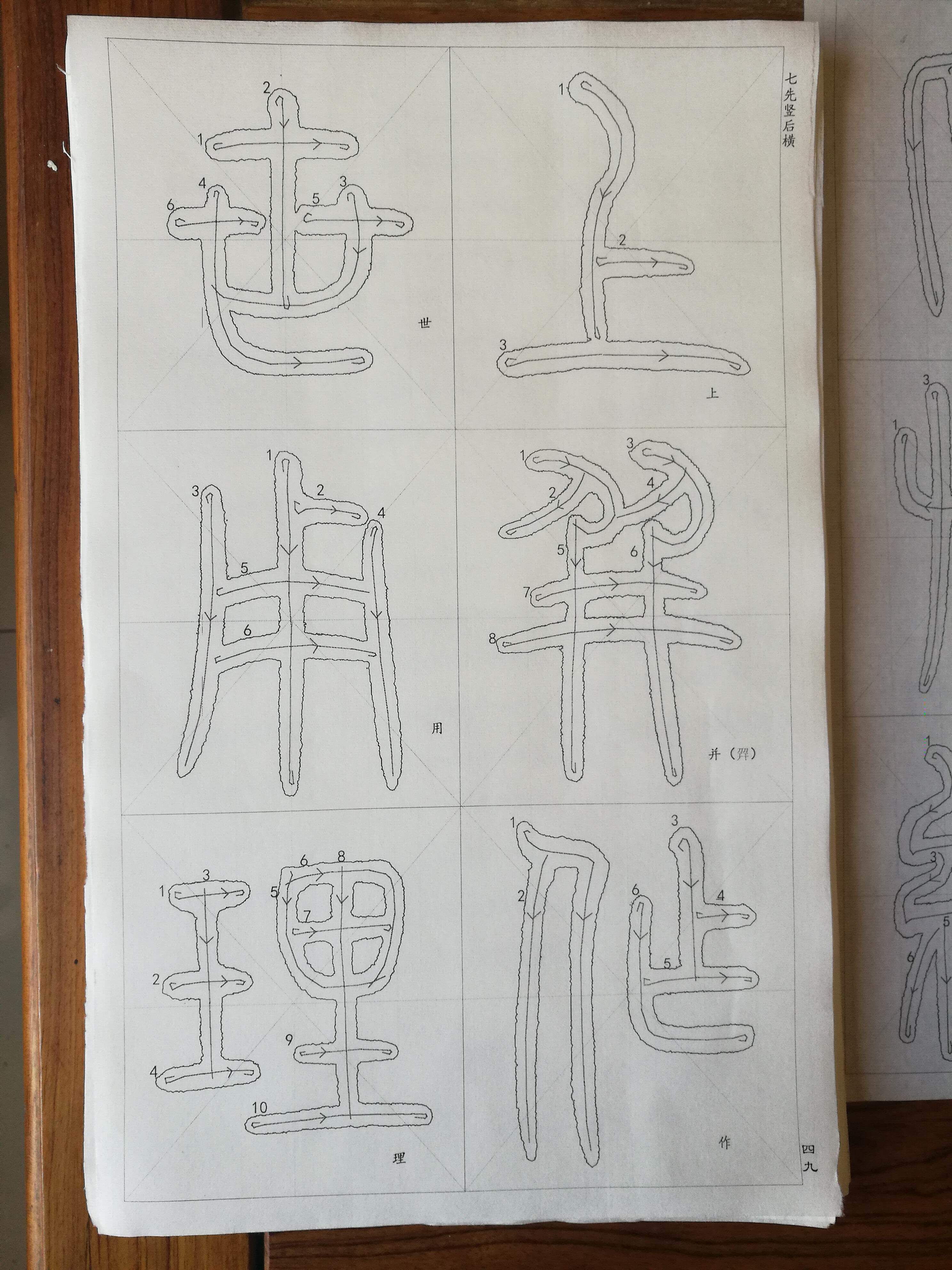 篆书基本笔画笔顺描红邓石如千字文10cm字体书法入门小篆字帖53张