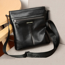 Americas Bison Bulls leather Leather Skew satchel Shoulder Bag Vertical business Leisure Head Layer Bull Leather Mens Bag Fashion Tide