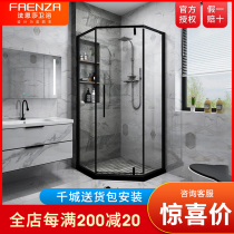 Faenza bathroom shower room Bathroom partition Arc fan diamond type tempered glass screen Shower room Shower room
