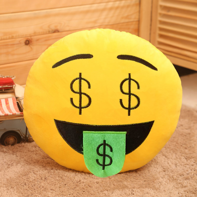 新款表情包抱枕emoji 拆洗可插手毛绒玩具公仔捂脸嘿哈滑稽搞笑哭