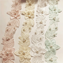 Recommended new organza nail pearl lace hipster lace cheongsam applique material dress skirt decoration