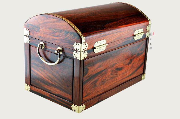 红木珠宝箱素面首饰盒老挝大红酸枝百宝箱交趾黄檀家具摆件工艺品