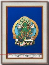 Tibet hand-painted green mother handmade lone Thangka painting seeking wealth transfer town house Xuanmen pendant various private customization
