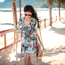 Swimsuit Womens small breasts gather steel support Conservative belly hot spring sexy blouse bikini split three-piece swimsuit