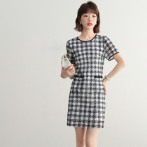 FENPERATE romantic little fragrant black and white gracey dress dress 2022 elegant light and luxurious crochet lace dress