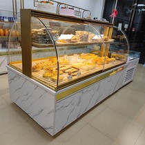 New solid wood bread cabinet iron model side cabinet cake display cabinet curved pastry cabinet baking paint customization