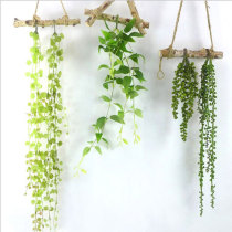 Nordic simulation green leaf rattan Eucalyptus money leaf creeper Wedding floral photography Home decoration plant wall