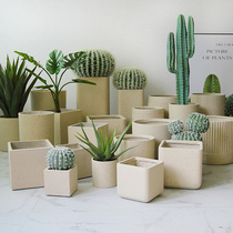 North European horse trough-shaped creative cement color flower pot oversized rectangular round modern simple large floor flower device