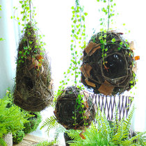 Large Number Artisanal Branch Bird Nest Decoration Outdoor Patio Garden Hanging Dry Leaves Nest Creative Hanging Accessories Roof Hanging Accessories