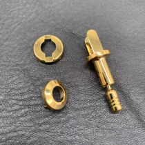 Broken copper brother produced pure copper Japanese-style folding lock Pure copper handmade leather hardware