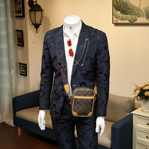 136524 spring and summer new three-dimensional embroidered Korean slim casual dress wedding handsome bridegroom suit mens coat