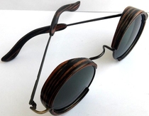 Russian Wood ◇ hand-made retro simple round ebony Wood metal travel personality sunglasses