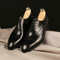 Genuine leather Business Authentic Leather Shoes Men Shoes Fall 45 Inn Tip Three Joints Oxford Shoes 35 Big Code 36 Small Code 37