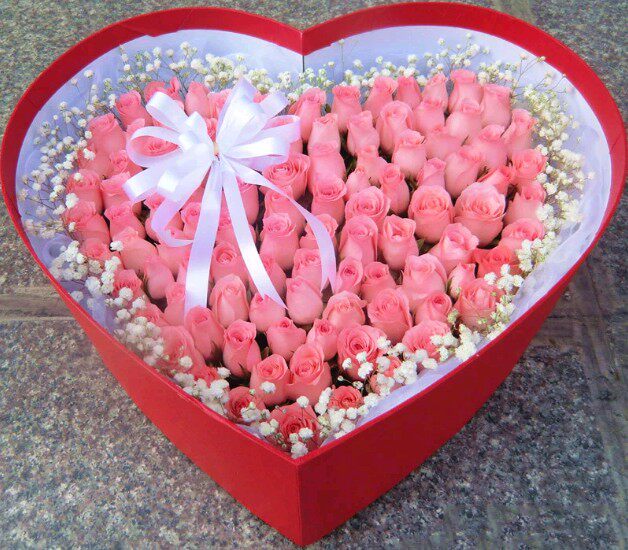 花缘99朵玫瑰礼盒装北京鲜花速递(同城)送女友情人节礼物