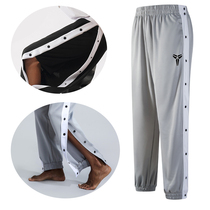 Sports pants mens spring and autumn running fitness training trousers loose-fitting foot-closing basketball pants full discharge button pants