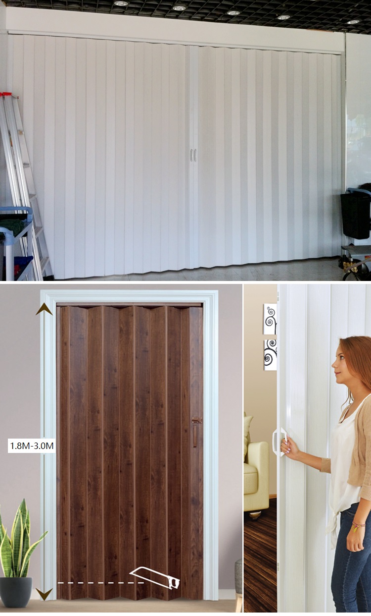 pvc折叠门推拉门商铺隔断厨房燃气临时门免打孔塑料隐形简易移门