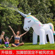 Inflatable water spray Unicorn Restaurant decoration outdoor grass water play toy sprinkler horse garden activity pendulum props