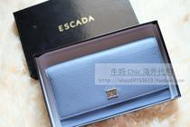 nmchic Germany Escada Womens long Wallet Powder blue Cowhide