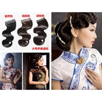 Ancient costume wig Liu Hai film cheongsam Republic of China Shanghai hand push corrugated retro big wave fake bangs