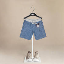 2022 new girls denim shorts summer wear elastic belt baby girl casual sports jeans Korean version