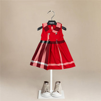 Girls Sleeveless Cute Dress Summer Baby Cotton Princess One Year Old Dress Sweet Bow Belt Skirt