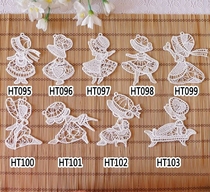 Handmade DIY Material Fiberglass Lace Embroidered Flower Patch Cloth HT095-HT103