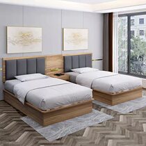 Guest House Furniture Punctuwith Full Bed Hotel Bed Custom Quick Apartment Chain Hotel Special Bed Linen Room Double Bed