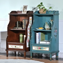 American magazine cabinet solid wood bookcase magazine bookcase American country bookcase hand-painted bookcase retro bookcase