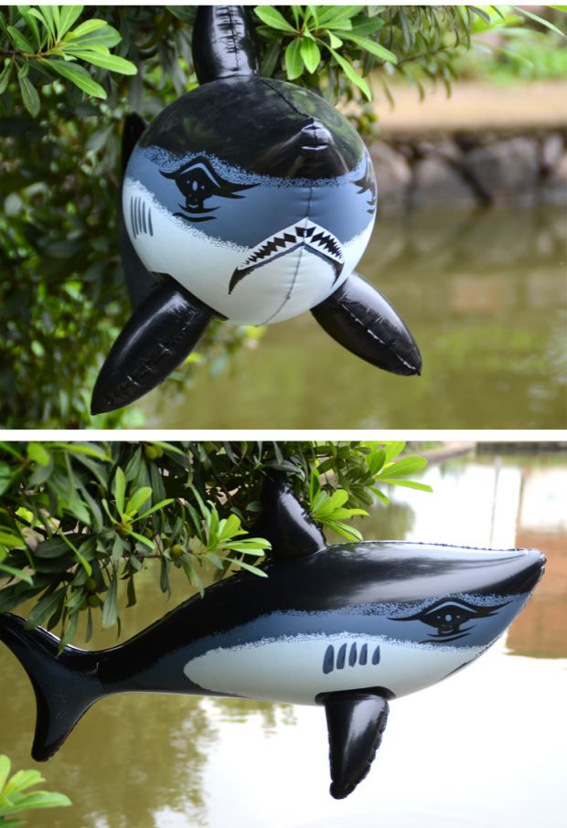 热卖大号充气鲨鱼 充气海洋动物 充气大鲨鱼 黑鲨鱼 吊饰装饰道具