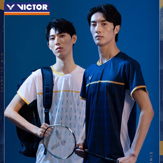 Victor Victor Wicto Badminton 유니폼 55 주년 남성 및 여성 스포츠 단축 퀵 건조 니트 티셔츠 T-5501 Victor Victor Wicto Badminton 유니폼 55 주년 남성 및 여성 스포츠 단축 퀵 건조 니트 티셔츠 T-5501