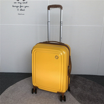 Japanese style yellow suitcase 20 inch ultra-light boarding case student password suitcase mute 28 checked trolley case