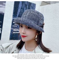 Spring and autumn female hat Korean fashion imitation hemp roll along the female Hat sun sun hat cloth mother hat 2021 New