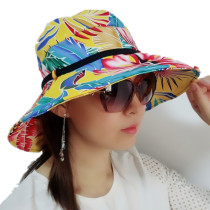 Hat female summer spring flower hat short flat eaves fashion big along national wind sunshade sun sun hat cloth hat Beach