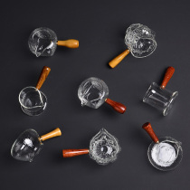 Gongfu Tea Accessories Fair Cup Glass Tea Sea Tea Divider Ceramic tea drain set Wooden side handle Fair cup glass