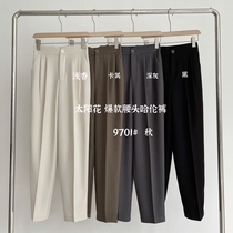 High waist suit pants womens ankle-length pants autumn 2021 New Korean Haren pants loose slim radish pants