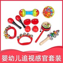 Baby rear-vision training toy newborn small sand hammer red ball baby hand gripping pursuit of visual training red small