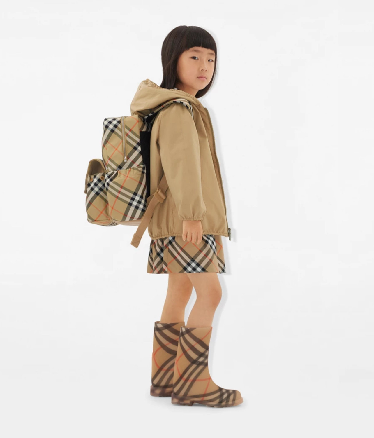 burberry博柏利 经典格纹 长方体儿童双肩包 书包