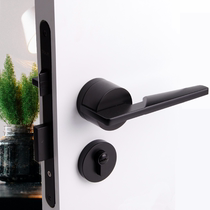 Prandante indoor Nordic bearings mute door lock modern minimalist solid wood door lock black American home door lock