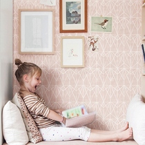 Aijia non-woven Norse minimalist modern geometric Diamond Lattice wallpaper bedroom background wall childrens room wallpaper spot