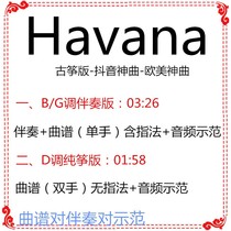 Havana European and American popular guzheng score B G tune accompaniment score send demonstration custom transfer tune score