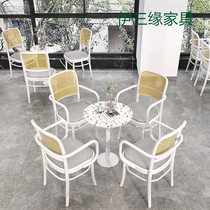Southeast Asia Style Rattan Chair Iron Art Designer Chair Milk Tea Shop Cafeterie Dining Chair Mesh Red Shop Table And Chairs Combination